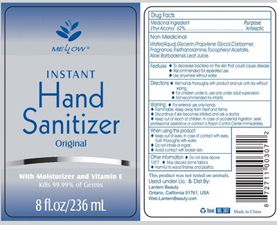 Image Of Label (Mellow Hand Sanitizer Original 8 Oz)